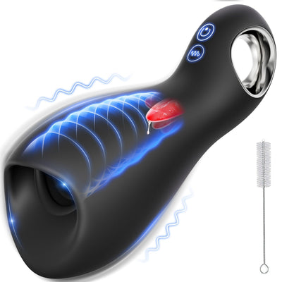 360°Wrapped 5x10-Mode Tongue Licking Vibrating for Enhanced Training Male Masterubaters Mens Mastusbator Adult Toys Penis Vibrator for Man Sex Doll