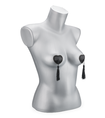 Burlesque heart and pompom nipple pasties