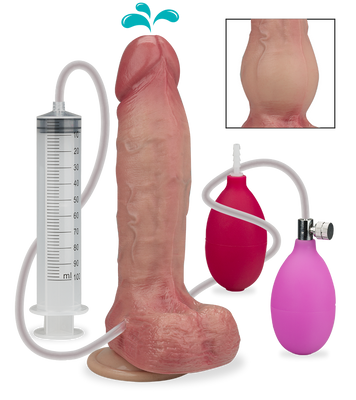 Calvin inflatable suction cup ejaculating dildo