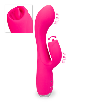 Clit-stimulating tongue rabbit vibrator