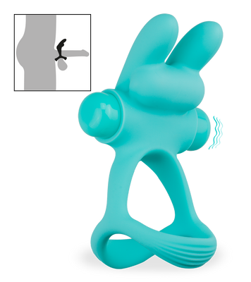 Fizzer triple silicone cock ring with vibrating rabbit