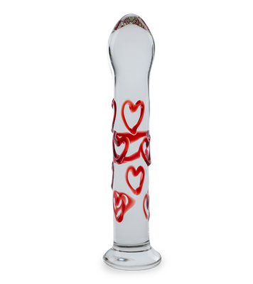 Heart Bubble glass dildo