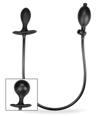 Inflatable butt plug with massaging bead