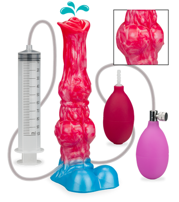 Inflatable ejaculating Borzoi dog dildo