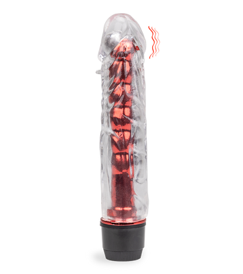 Jay vibrating dildo with removable sleeve