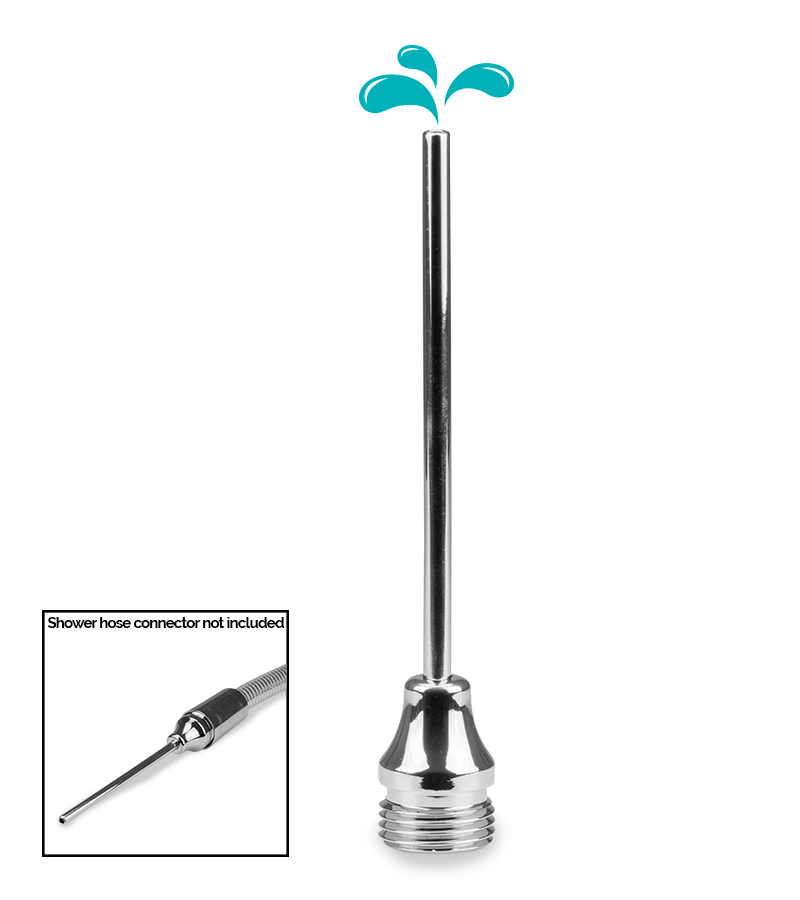 Narrow douche nozzle for anal enema