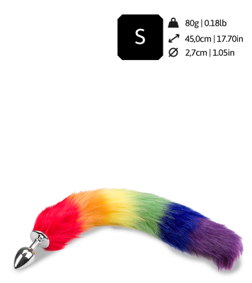 Pride vegan fur fox tail butt plug