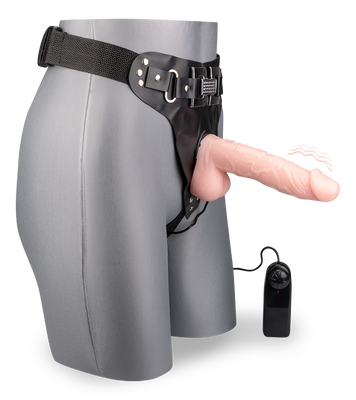 Remote control removable strap-on dildo harness
