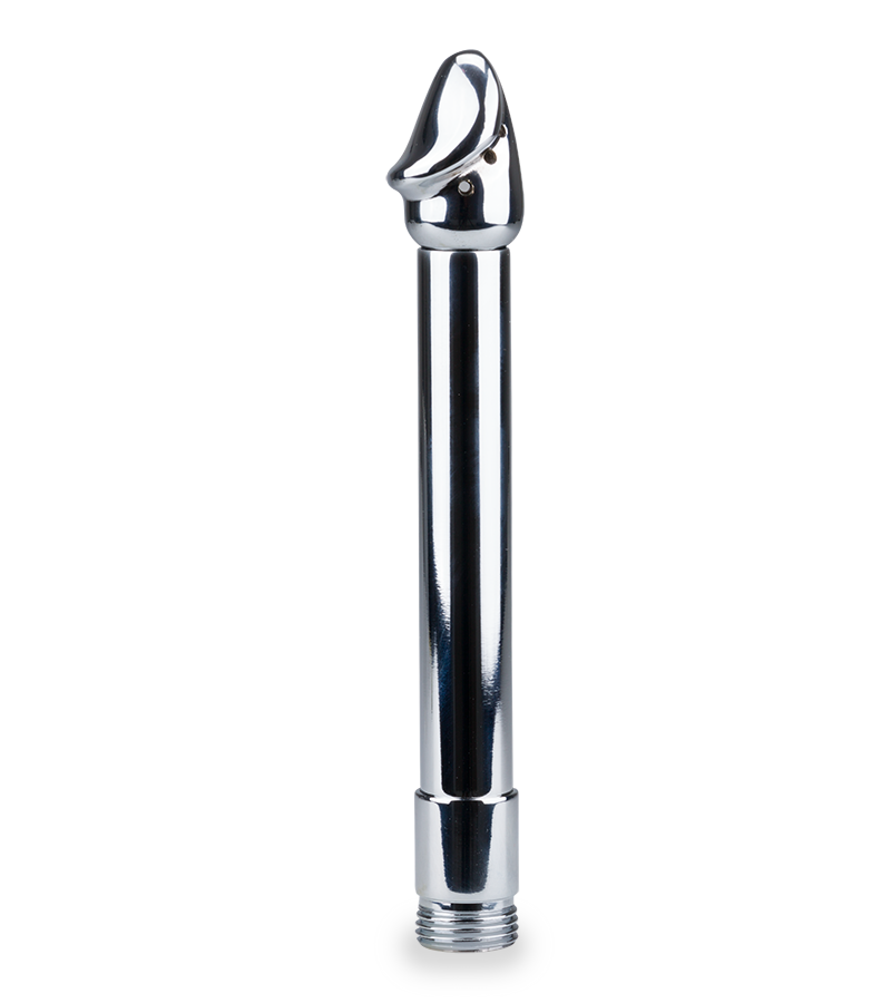 Splash douching nozzle for anal enemas