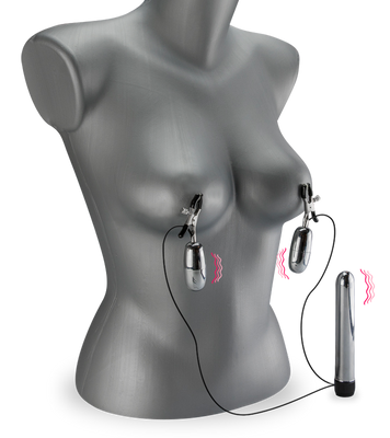 Vibrating dildo and nipple clamps